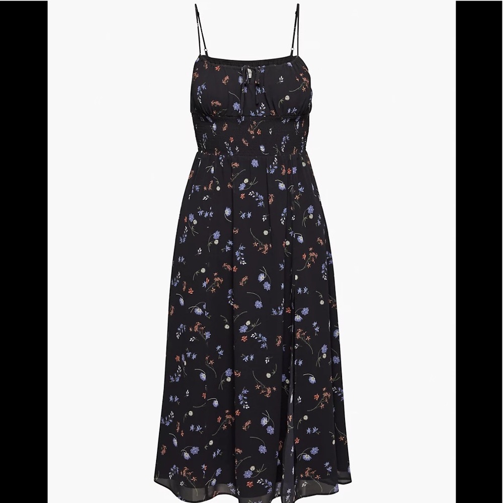 Aritzia Wilfred Genoa Midi Dress Spring Medley Black